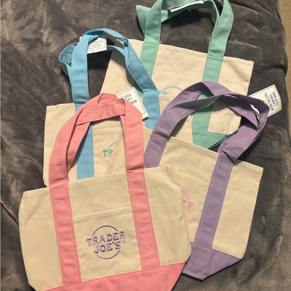 NWT Trader Joe's Canvas Tote Bags Set